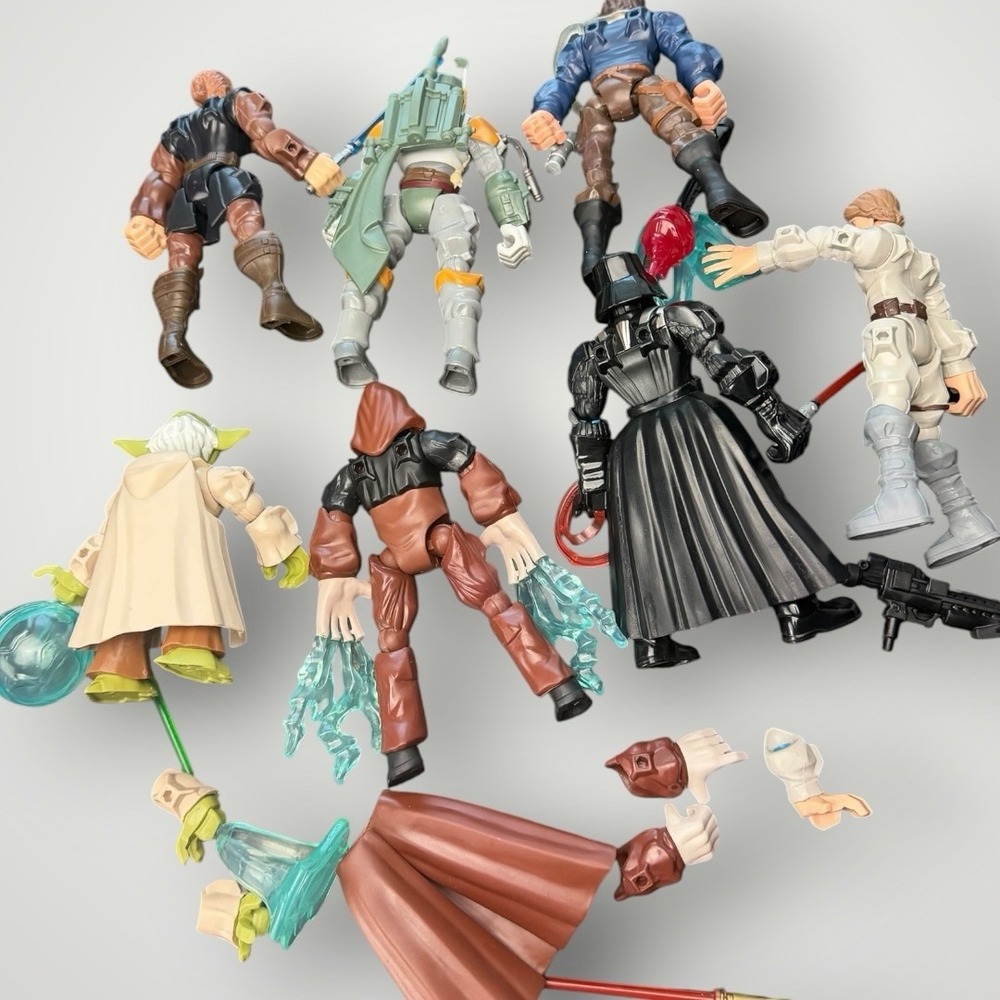 Star Wars Hero Mashers Lot of 8 Figures Darth Vader Yoda Boba Fett Luke Parts - Picture 15 of 15